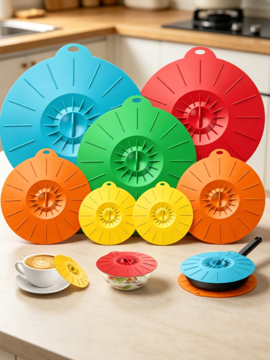 Multi-Size Reusable Silicone Food Lid Set